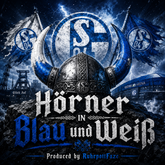 Hörner in Blau und Weiß
